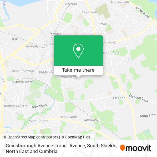 Gainsborough Avenue-Turner Avenue, South Shields map