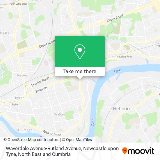 Waverdale Avenue-Rutland Avenue, Newcastle upon Tyne map