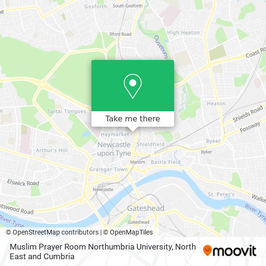 Muslim Prayer Room Northumbria University map