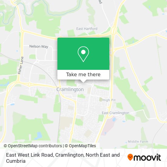 East West Link Road, Cramlington map