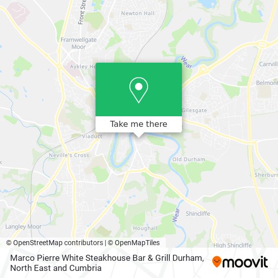 Marco Pierre White Steakhouse Bar & Grill Durham map