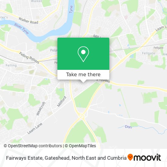 Fairways Estate, Gateshead map