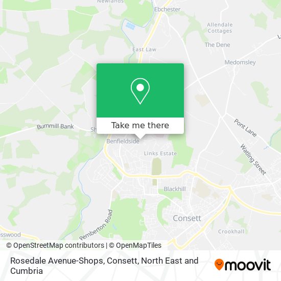 Rosedale Avenue-Shops, Consett map