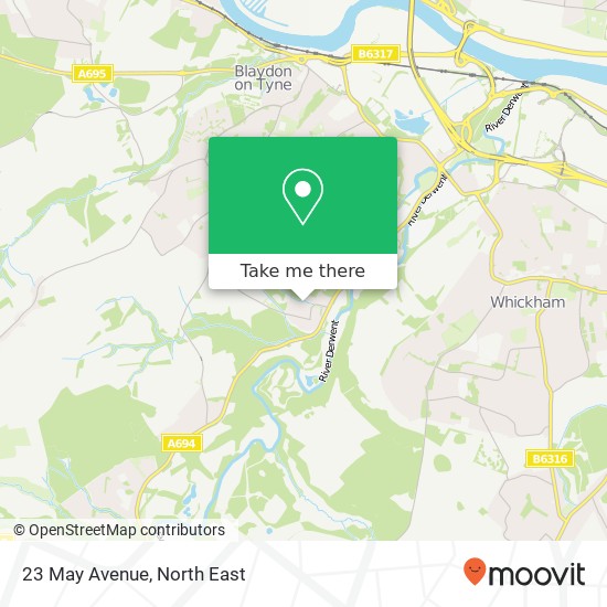 23 May Avenue, Winlaton Mill Blaydon on Tyne map
