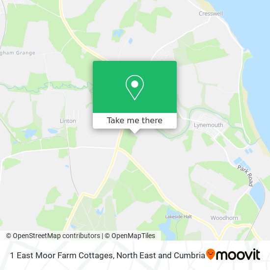 1 East Moor Farm Cottages map