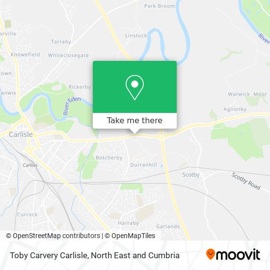 Toby Carvery Carlisle map