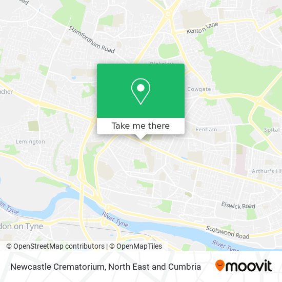 Newcastle Crematorium map