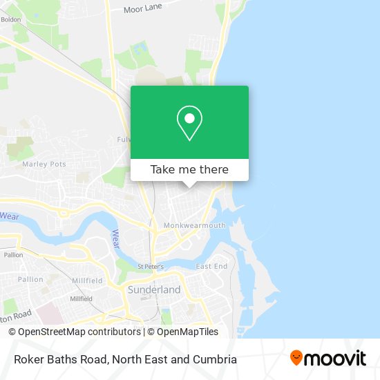 Roker Baths Road map