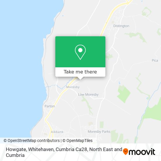 Howgate, Whitehaven, Cumbria Ca28 map
