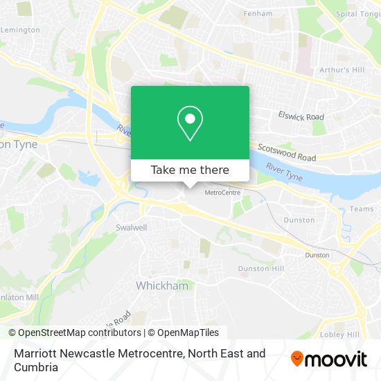 Marriott Newcastle Metrocentre map