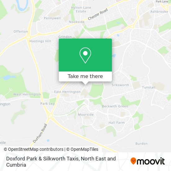 Doxford Park & Silkworth Taxis map