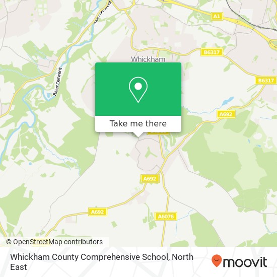 Whickham County Comprehensive School map