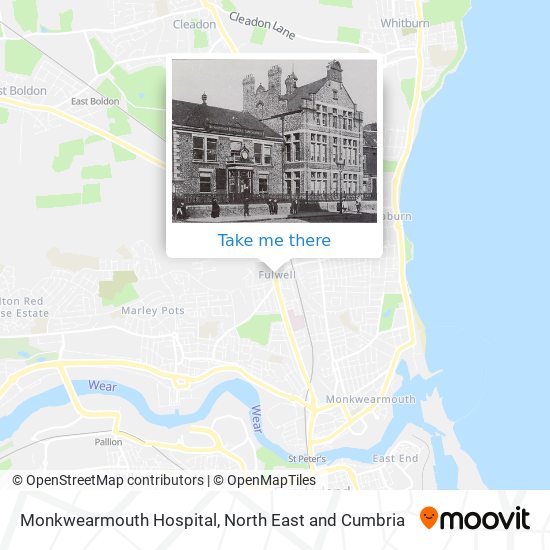 Monkwearmouth Hospital map