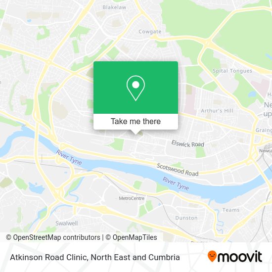 How to get to Atkinson Road Clinic in Newcastle Upon Tyne by bus or