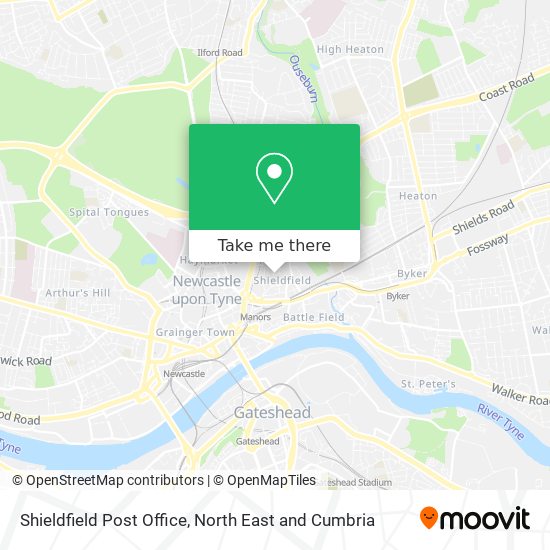 Shieldfield Post Office map