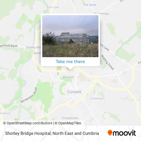 Shotley Bridge Hospital map