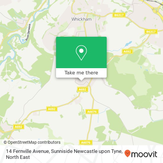 14 Fernville Avenue, Sunniside Newcastle upon Tyne map