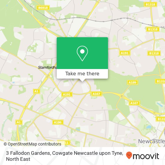 3 Fallodon Gardens, Cowgate Newcastle upon Tyne map