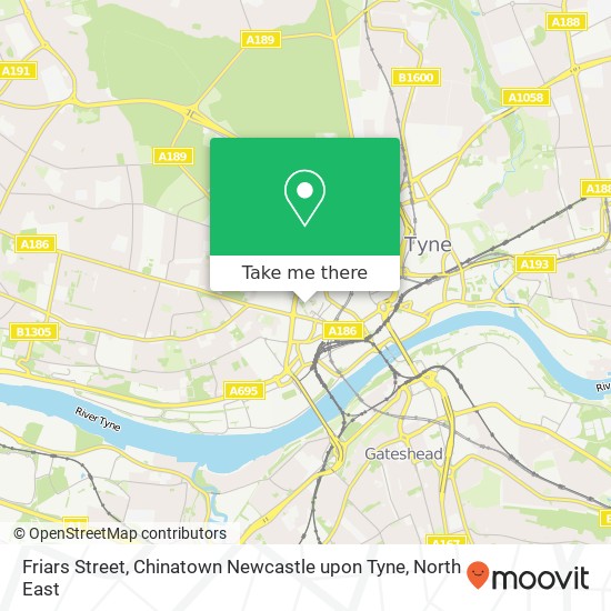 Friars Street, Chinatown Newcastle upon Tyne map