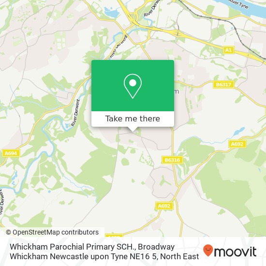 Whickham Parochial Primary SCH., Broadway Whickham Newcastle upon Tyne NE16 5 map