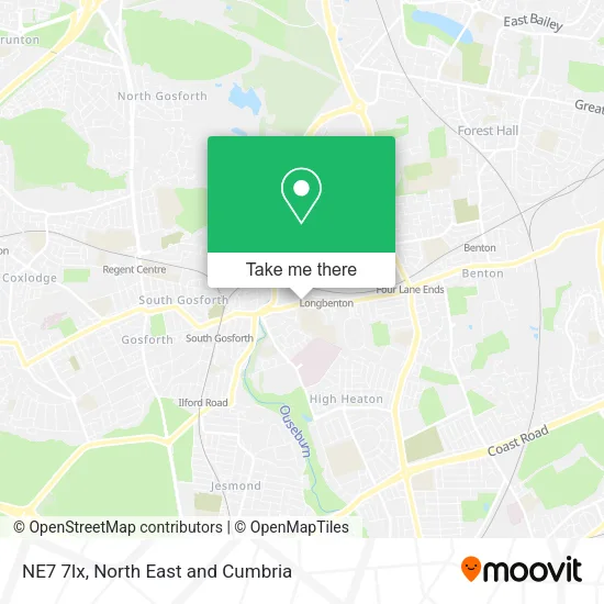 NE7 7lx map