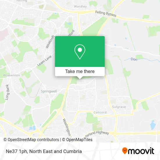 N37 Postcode Map How to Get to Ne37 1ph in Sunderland by Bus or Underground?