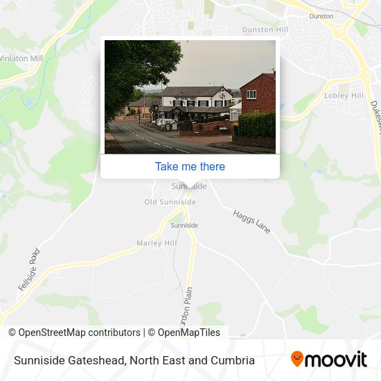 Sunniside Gateshead map