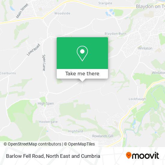 Barlow Fell Road map