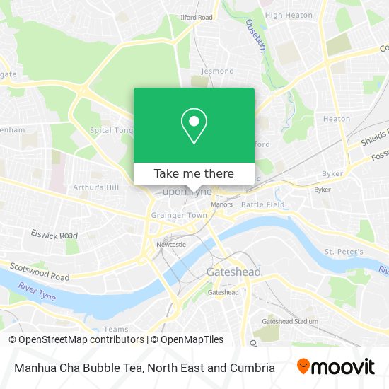 How to get to Manhua Cha Bubble Tea in Newcastle Upon Tyne by Bus