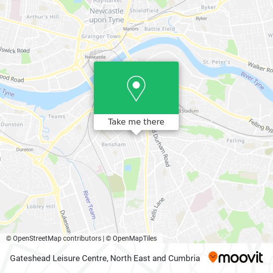 Gateshead Leisure Centre map