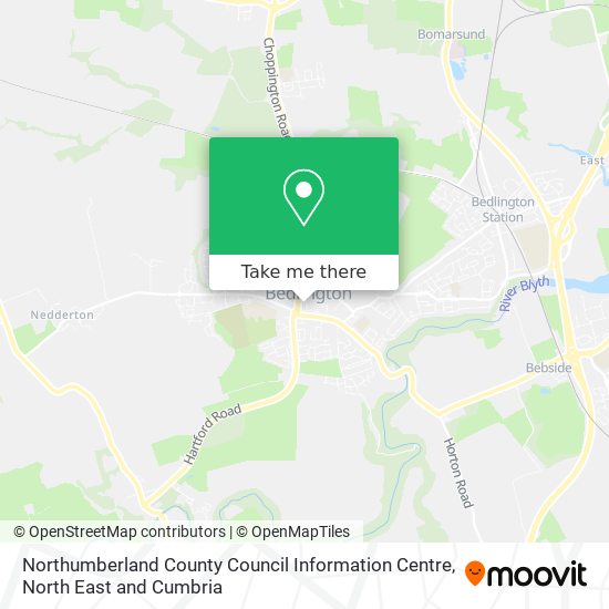 Northumberland County Council Information Centre map