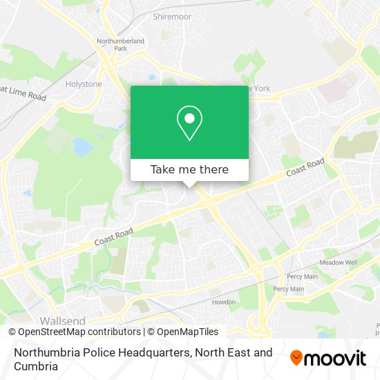 Northumbria Police Headquarters map