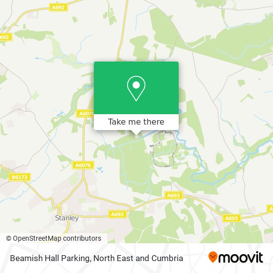 Beamish Hall Parking map