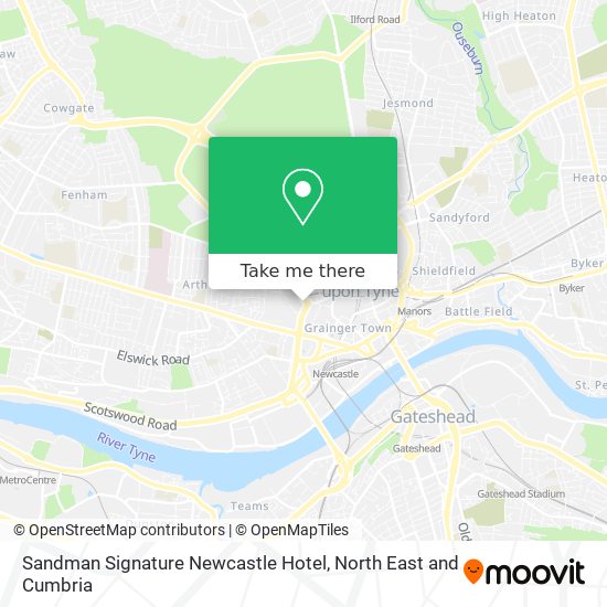 Sandman Signature Newcastle Hotel map