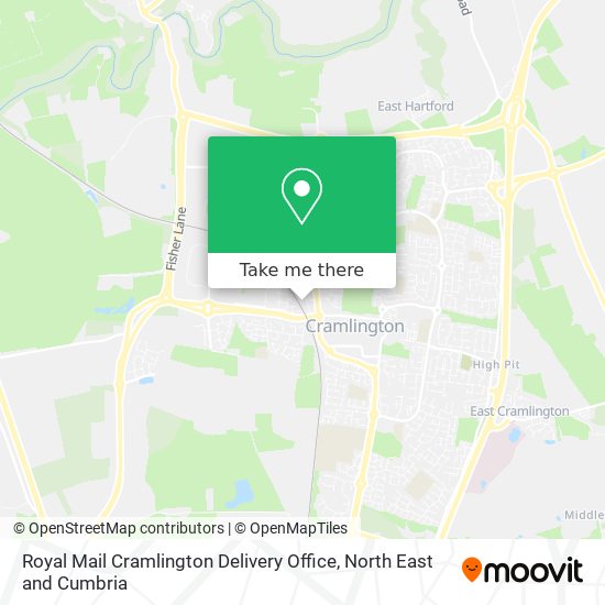 Royal Mail Cramlington Delivery Office map