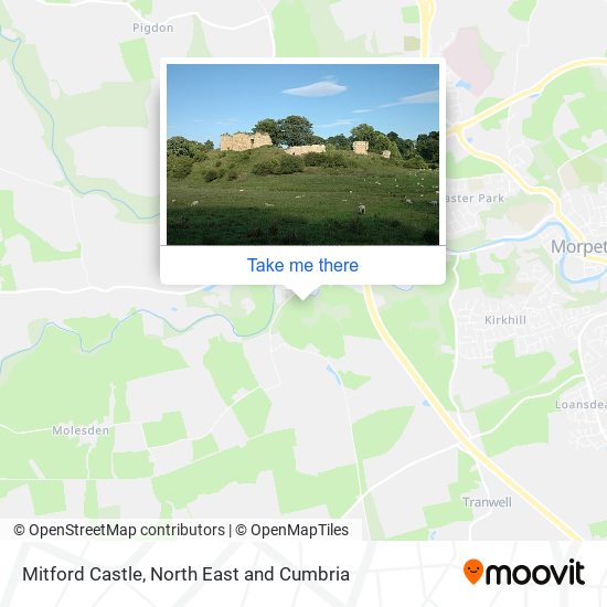 Mitford Castle map