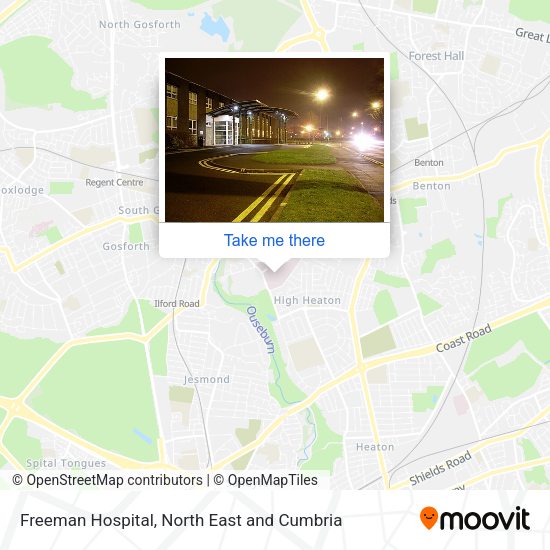 Freeman Hospital map