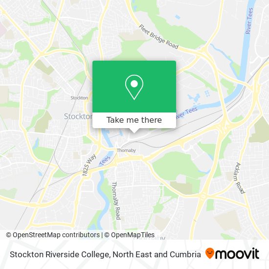 How to get to Stockton Riverside College in Stockton On Tees by