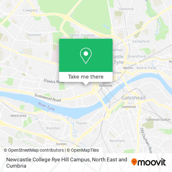 Newcastle College Rye Hill Campus map