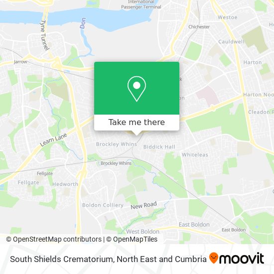 South Shields Crematorium map