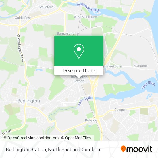 Bedlington Station map