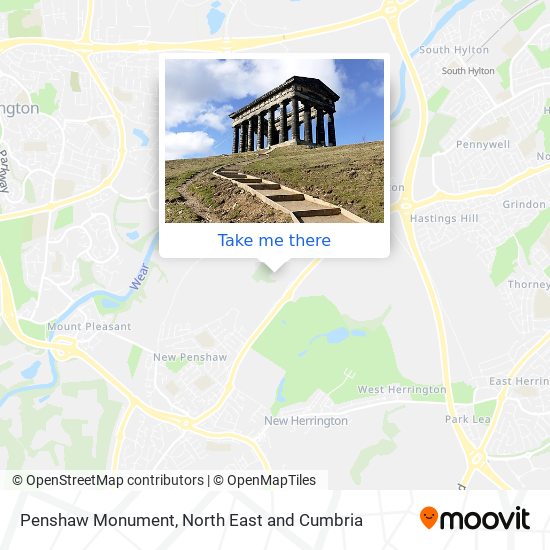 Penshaw Monument map