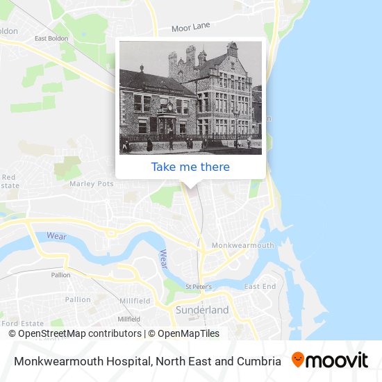 Monkwearmouth Hospital map