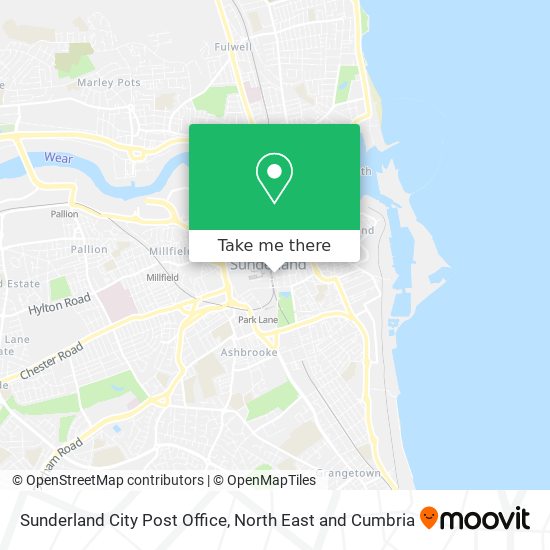 Sunderland City Post Office map