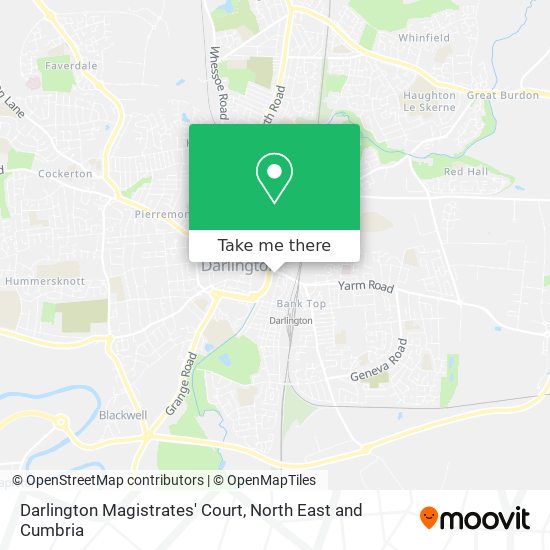 Darlington Magistrates' Court map