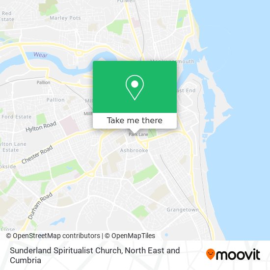 Sunderland Spiritualist Church map