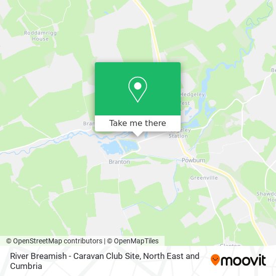 River Breamish - Caravan Club Site map