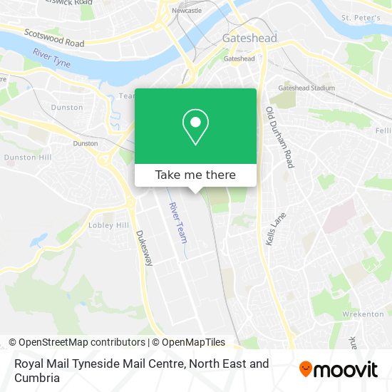 Royal Mail Tyneside Mail Centre map