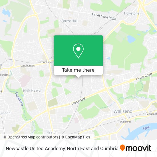 Newcastle United Academy map
