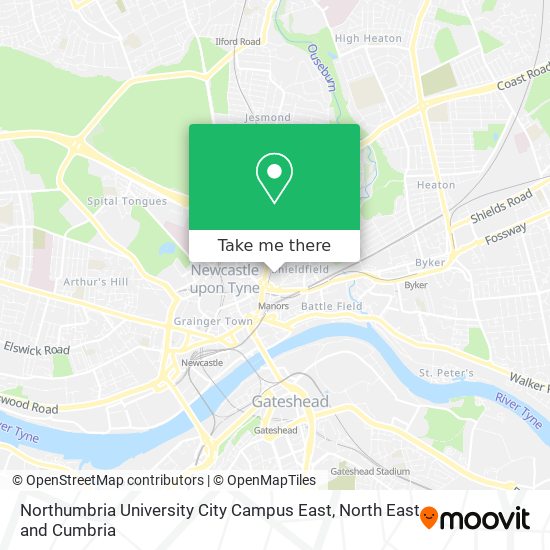 Northumbria University City Campus East map